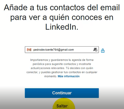 Crear cuenta en Linkedin - añadir contactos